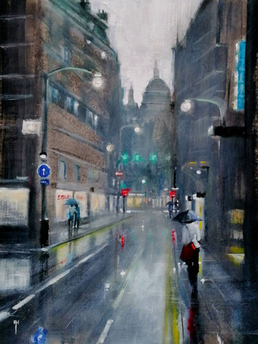 Schilderij getiteld "St Paul's way" door Alan Harris, Origineel Kunstwerk, Acryl