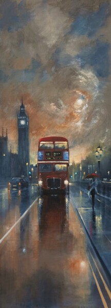 Painting titled "Late night London,…" by Alan Harris, Original Artwork, Acrylic