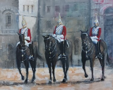 Painting titled "On the Parade Ground" by Alan Harris, Original Artwork, Acrylic