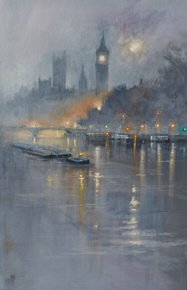 Malarstwo zatytułowany „Out of the Mist” autorstwa Alan Harris, Oryginalna praca, Akryl