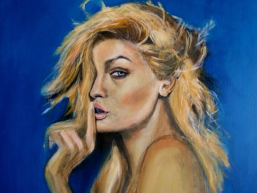 Schilderij getiteld "GIGI HADID" door Alan Price-Roberts Aka Alan Roberts, Origineel Kunstwerk, Acryl