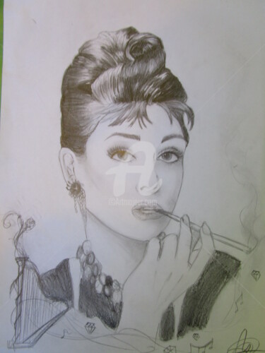 Painting titled "Audrey Hepburn" by Albamildew, Original Artwork