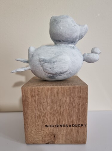 Sculpture titled "Who give a duck ?" by Alban Fréneau, Original Artwork, Wood