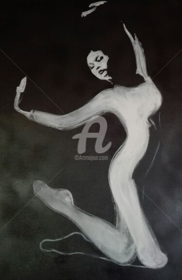 Painting titled "Danseuse Alice" by Albane Megi, Original Artwork, Acrylic