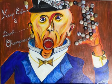 Peinture intitulée "Mister Champagne!" par Alban Cavan, Œuvre d'art originale, Acrylique