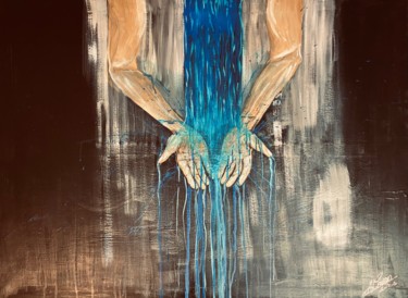 Schilderij getiteld "L'eau source de la…" door Alban Cavan, Origineel Kunstwerk, Acryl