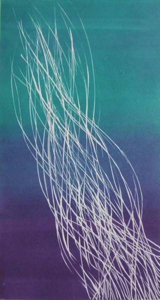 Gravures & estampes intitulée "ADN" par Albanne Cannet, Œuvre d'art originale, Linogravures