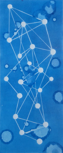 Impressões e gravuras intitulada "Molécule de constel…" por Albanne Cannet, Obras de arte originais, Linoleogravura