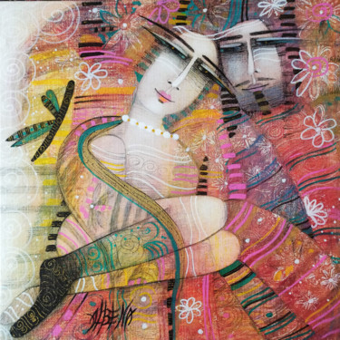 Картина под названием "LOVE" - Albena Vatcheva, Подлинное произведение искусства, Масло Установлен на Деревянная рама для но…
