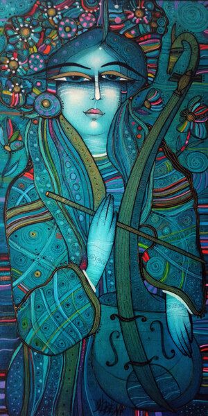 Картина под названием "Bilyana" - Albena Vatcheva, Подлинное произведение искусства, Масло Установлен на Деревянная рама для…