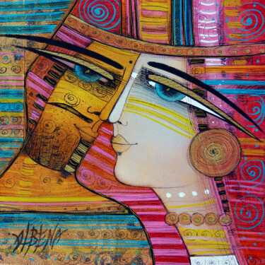 Peinture intitulée "Le prince de Perse" par Albena Vatcheva, Œuvre d'art originale, Huile Monté sur Carton