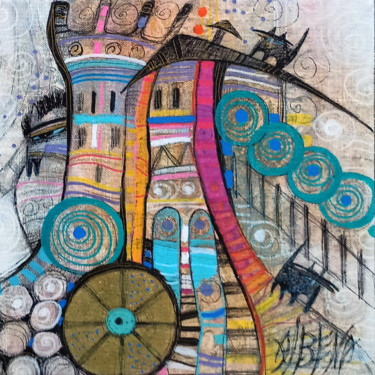 Картина под названием "Chat-eau" - Albena Vatcheva, Подлинное произведение искусства, Масло Установлен на Деревянная рама дл…