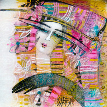 Incisioni, stampe intitolato "Fleur (monotype)" da Albena Vatcheva, Opera d'arte originale, Monotipo