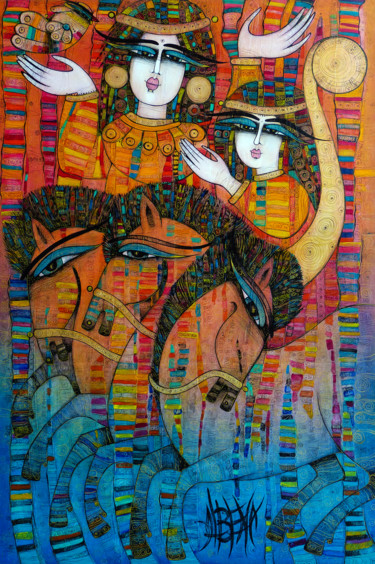 印花与版画 标题为“Troïka 42x30 cm” 由Albena Vatcheva, 原创艺术品, 蒙纳