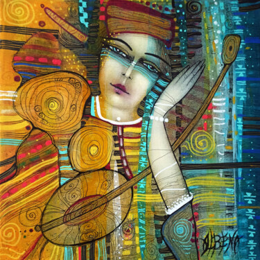 Картина под названием "Rêves de Japon" - Albena Vatcheva, Подлинное произведение искусства, Масло Установлен на Деревянная р…