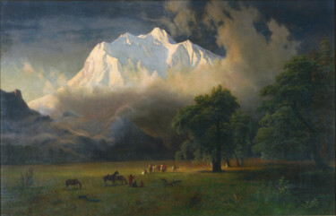Painting titled "Mount Adams, Washin…" by Albert Bierstadt, Original Artwork, Oil