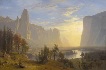 Peinture intitulée "Yosemite Valley" par Albert Bierstadt, Œuvre d'art originale, Huile