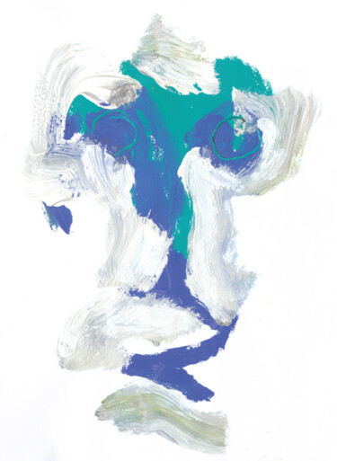 Printmaking titled "Cara azul.  -  Blue…" by Albert Cruells, Original Artwork, Digital Print