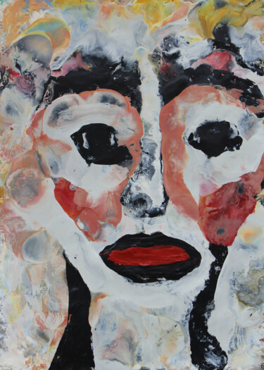 Painting titled "Miss Shiso" by Albert Cruells, Original Artwork, Encaustic Mounted on Wood Panel