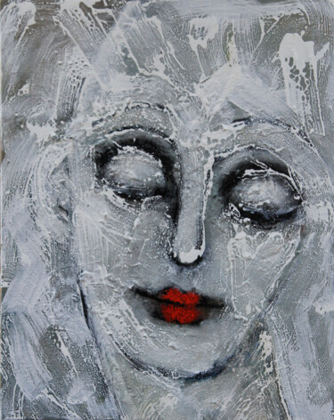 Malerei mit dem Titel "Maria la bailarina.…" von Albert Cruells, Original-Kunstwerk, Enkaustik Auf Holzplatte montiert