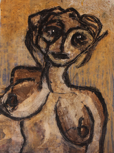 Картина под названием "Margarita" - Albert Cruells, Подлинное произведение искусства, Акрил Установлен на Деревянная рама дл…
