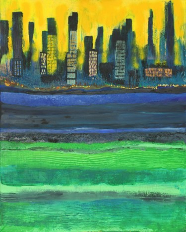 Painting titled "Manhattan" by Albert Enz, Original Artwork, Acrylic