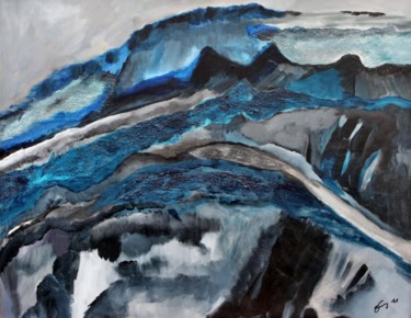 Painting titled "Les Glaciers mouran…" by Albert Enz, Original Artwork