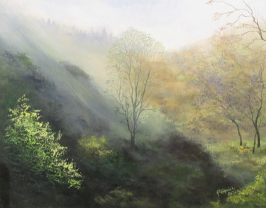 Peinture intitulée "Vallée de la Helle,…" par Albert Faniel, Œuvre d'art originale, Acrylique