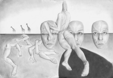 Рисунок под названием "Depressione mattuti…" - Albert Gadomski, Подлинное произведение искусства, Карандаш