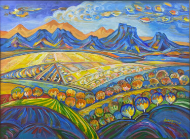 Painting titled "Autumn in the Mount…" by Albert Karoyan, Original Artwork, Acrylic