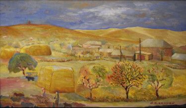 Pittura intitolato "Autumn in Tashir" da Albert Karoyan, Opera d'arte originale, Olio