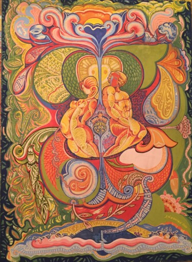Schilderij getiteld "Renascence" door Albert Karoyan, Origineel Kunstwerk, Gouache