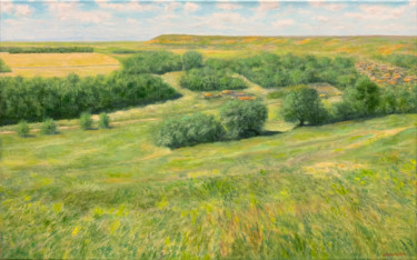 Картина под названием "Rural landscape. Th…" - Albert Safiullin, Подлинное произведение искусства, Масло