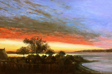 Painting titled "The Dawn on the Gul…" by Albert Safiullin, Original Artwork, Oil