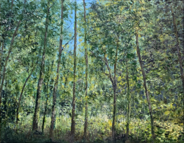 Painting titled "The spring forest" by Albert Safiullin, Original Artwork, Oil