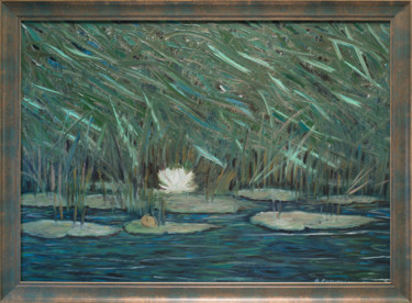 Картина под названием "The lonely Lily in…" - Albert Safiullin, Подлинное произведение искусства, Масло