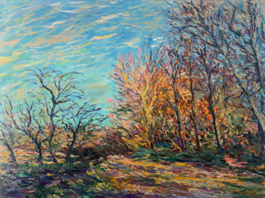 Peinture intitulée "Autumn landscape (H…" par Albert Safiullin, Œuvre d'art originale, Huile