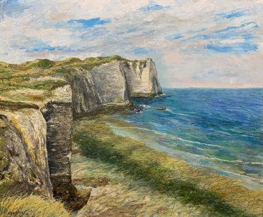 Malerei mit dem Titel "The Low Tide in Étr…" von Albert Safiullin, Original-Kunstwerk, Öl