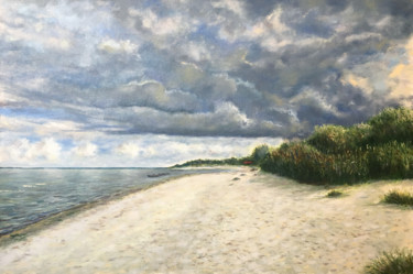 Pintura intitulada "The Seashore in Rag…" por Albert Safiullin, Obras de arte originais, Óleo