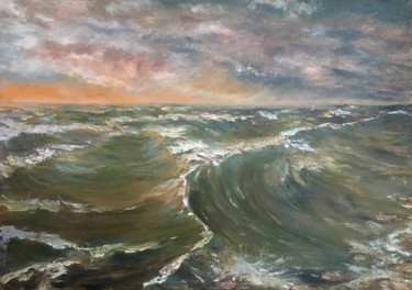 Malerei mit dem Titel "The Wave" von Albert Safiullin, Original-Kunstwerk, Öl
