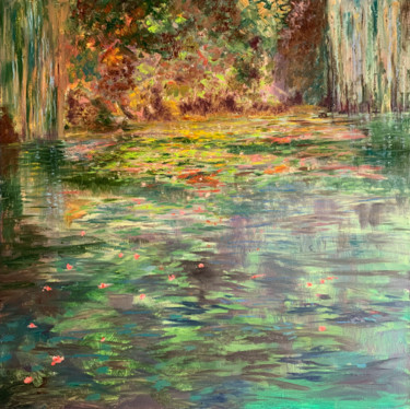 Pond at Giverny Peinture intitulée "Pond at Giverny" par Albert Safiullin, Œuvre d'art originale, Huile