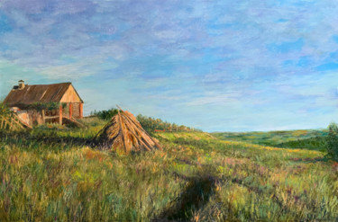 Картина под названием "Rural Landscape. Ev…" - Albert Safiullin, Подлинное произведение искусства, Масло