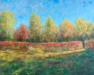 Painting titled "Autumn landscape. F…" by Albert Safiullin, Original Artwork, Oil