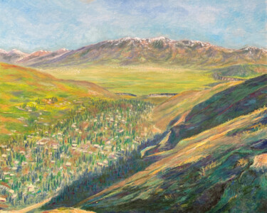 Peinture intitulée "View of the Safedch…" par Albert Safiullin, Œuvre d'art originale, Huile