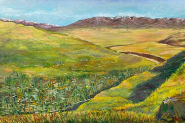 Painting titled "View of the Safedch…" by Albert Safiullin, Original Artwork, Oil