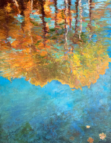 Peinture intitulée "Autumn reflections…" par Albert Safiullin, Œuvre d'art originale, Huile