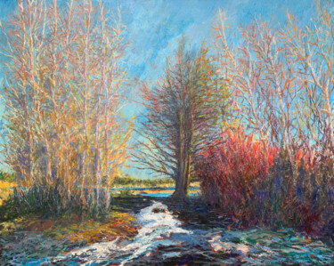 Painting titled "March day on the Li…" by Albert Safiullin, Original Artwork, Oil