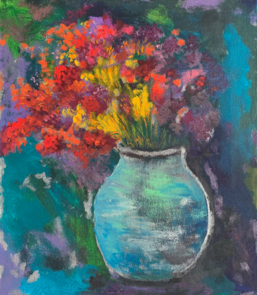 Malerei mit dem Titel "Bouquet (№6)" von Albert Safiullin, Original-Kunstwerk, Öl