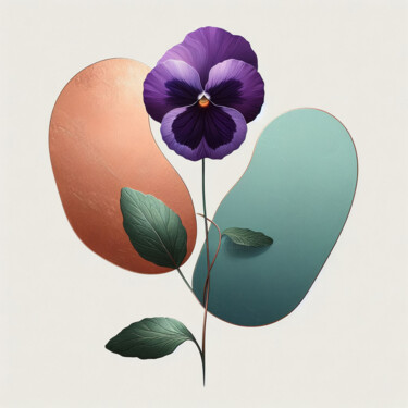 Arte digital titulada "Pansy Flower Poster…" por Albertbs, Obra de arte original, Imagen generada por IA