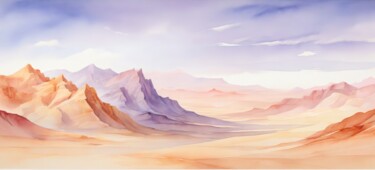 Arte digital titulada "Panoramic desert la…" por Albertbs, Obra de arte original, Imagen generada por IA